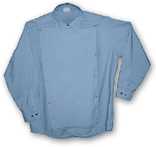 The blue shirt, witht eh flap sewn on