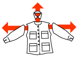 Diagram of  cuttig the sleeve adn collar off the bdu jacket.