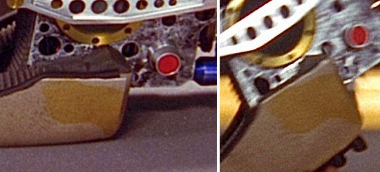 Movie screen shots showing the Triangle shaped parts that come from the Maquis Ship model.